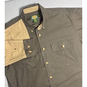 Cabelas Hunting Shooting Shirt Button Up Brown Men's M - Right Handed